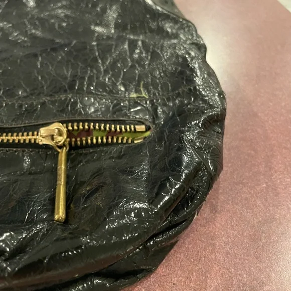 orYANY Lucy crocodile Black patent leather embossed hobo bag. - Picture 15 of 16